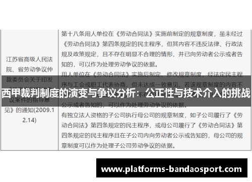 西甲裁判制度的演变与争议分析：公正性与技术介入的挑战