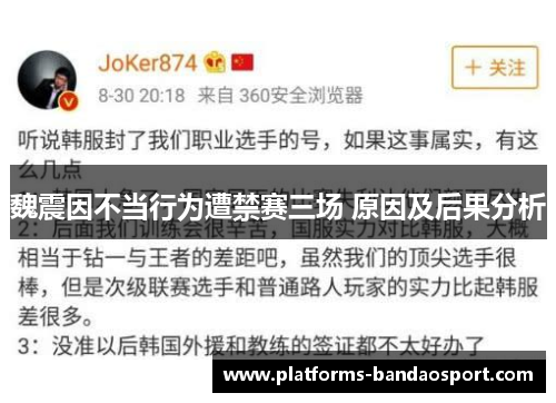 魏震因不当行为遭禁赛三场 原因及后果分析